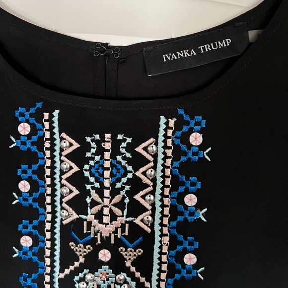 Ivanka Trump black Blouse with beautiful embroidery. Size S - Picture 3 of 10